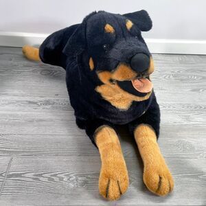 Vintage 2000 Stuffins Lifesize 38" Rottweiler Doberman Plush Stuffed Animal